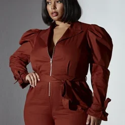 Fashion To Figure Rochelle Puff Sleeve Jumpsuit -Pleasures SHOP x e53e620c fc2c 4149 a5c7 1087cddf444b