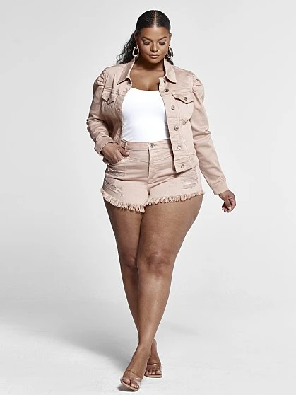 Fashion To Figure Ariana Puff Sleeve Denim Jacket 2 Fashion To Figure Ariana Puff Sleeve Denim Jacket - Image 2