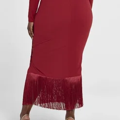 Fashion To Figure Jodie Side Tie Fringe Skirt