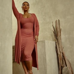 Fashion To Figure FTF Essentials - Midi Length Slip Dress -Pleasures SHOP x e60fb3f7 76e6 4338 ba68 1fa891acf466