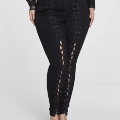 Fashion To Figure High Rise Lace-Up Skinny Jeans -Pleasures SHOP x e659e2c6 b282 4658 bc53 269772e37bf7