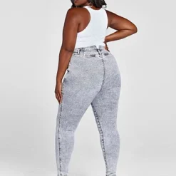 Fashion To Figure Ultra High Rise Jeans With Waist Button Detail