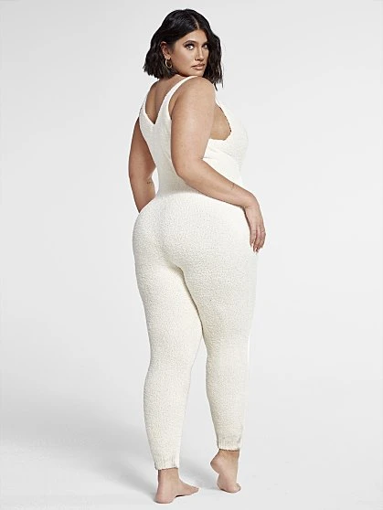 Fashion To Figure The Cuddle Jumpsuit In Ivory 3 Fashion To Figure The Cuddle Jumpsuit In Ivory - Image 3