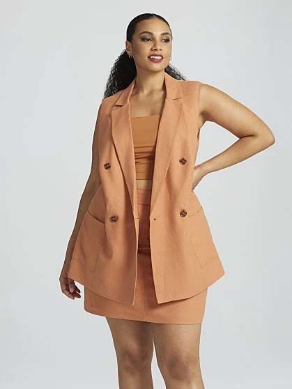 Fashion To Figure Ottavia Sleeveless Blazer 3 Fashion To Figure Ottavia Sleeveless Blazer - Image 3