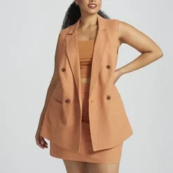 Fashion To Figure Ottavia Sleeveless Blazer -Pleasures SHOP x e6cd1212 dde8 4106 9c73 cc52fedcfe76