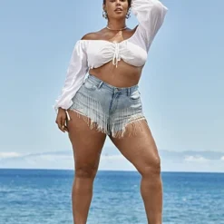 Fashion To Figure 'Honey Trap' Denim Shorts - Tabria Majors X FTF