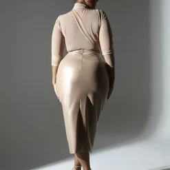 Fashion To Figure Miranda Ruched Faux Leather Skirt -Pleasures SHOP x e713fb9f e822 4556 aa01 2bd406f10191