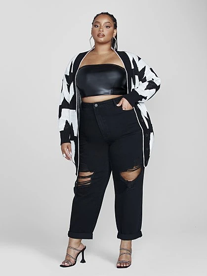 Fashion To Figure Ellena Chevron Cardigan 2 Fashion To Figure Ellena Chevron Cardigan - Image 2