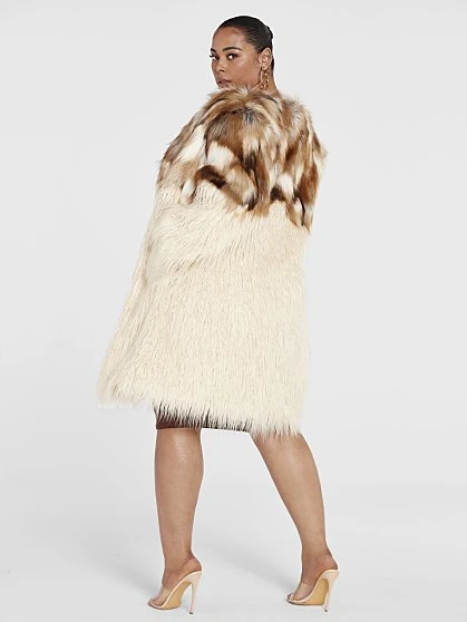 Fashion To Figure Lisa Mixed Faux Fur Coat 5 Fashion To Figure Lisa Mixed Faux Fur Coat - Image 5