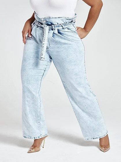 Fashion To Figure Ultra High Rise Paperbag Waist Wide Leg Jeans - Tall Inseam 2 Fashion To Figure Ultra High Rise Paperbag Waist Wide Leg Jeans - Tall Inseam - Image 2