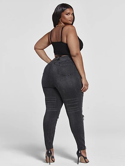 Fashion To Figure Ultra High Rise Black Wash Skinny Jeans 4 Fashion To Figure Ultra High Rise Black Wash Skinny Jeans - Image 4