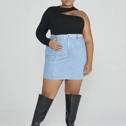 Fashion To Figure Mia One Shoulder Asymmetrical Cutout Sweater -Pleasures SHOP x e86320fc 1bba 43b3 af03 7c643528a684