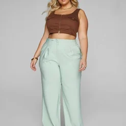 Fashion To Figure Margaux High Rise Pleated Trousers -Pleasures SHOP x e8edca39 07be 436e bbe4 f1443e0257dd