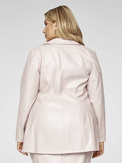 Fashion To Figure Monet Faux Croc Leather Blazer 3 Fashion To Figure Monet Faux Croc Leather Blazer - Image 3