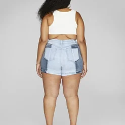 Fashion To Figure High Rise Two Tone Denim Shorts 5 Fashion To Figure High Rise Two Tone Denim Shorts -Pleasures SHOP x e9253876 db24 475f 857d 1c31765894bc