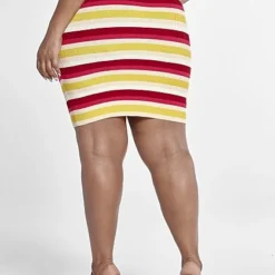 Fashion To Figure Lola Striped Rib Knit Skirt -Pleasures SHOP x e98811a5 a608 429e 9f53 d4d2a0c12193