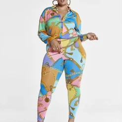 Fashion To Figure Bianca Chain Print Colorblock Jumpsuit -Pleasures SHOP x e988f833 5706 49f3 8d87 63308ad3e4c5