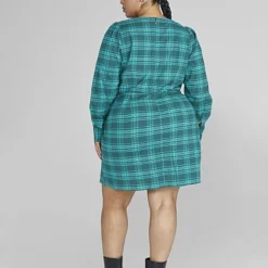 Fashion To Figure Kathleen Plaid Faux Wrap Dress 5 Fashion To Figure Kathleen Plaid Faux Wrap Dress -Pleasures SHOP x e9f64fc6 9c7c 4dca abfc f2620f4529cc