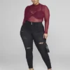 Fashion To Figure High Rise Curvy Fit Skinny Jeans In Black - Short Inseam