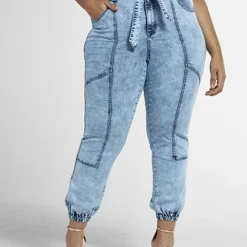 Fashion To Figure Light Wash High Rise Paperbag Waist Jogger Jeans -Pleasures SHOP x ea75bf5b 7ef1 4a8b 8e4b e5fa14fc3faf