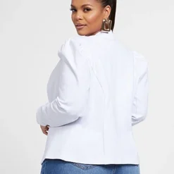 Fashion To Figure Rory White Puff Sleeve Blazer