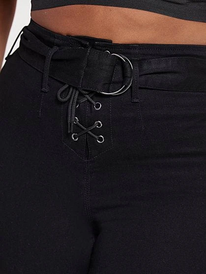 Fashion To Figure High Rise Skinny Leg Lace-up Belted Jeans 5 Fashion To Figure High Rise Skinny Leg Lace-up Belted Jeans - Image 5