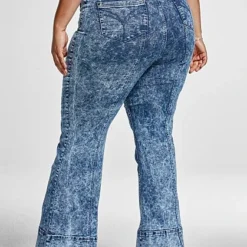 Fashion To Figure Alexia Acid Wash Tie Waist Flare Jeans -Pleasures SHOP x eb6f5c9f 07fa 4038 9ae9 b8e447cba4a8