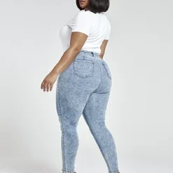 Fashion To Figure Medium Wash High-rise Seamed Moto Jeans -Pleasures SHOP x ec4f3916 bda8 42aa b52c efc6fefab0ea