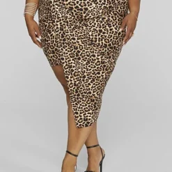 Fashion To Figure Waverly Faux Wrap Skirt In Leopard Print -Pleasures SHOP x ec75d5c9 862d 4e4b b1a6 17f36355d72c