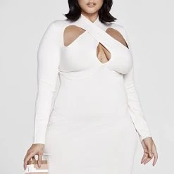 Fashion To Figure Ava Criss Cross Front Sweater Dress -Pleasures SHOP x ed7ef610 0711 4ea6 9996 f772bff02b25