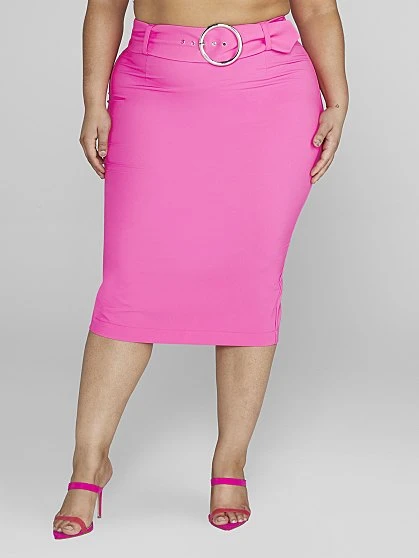 Fashion To Figure Alina Belted Midi Skirt 2 Fashion To Figure Alina Belted Midi Skirt - Image 2