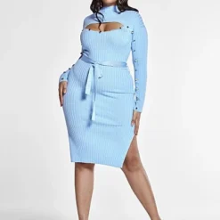 Fashion To Figure Callie Tie Waist Sweater Dress With Cutout Detail -Pleasures SHOP x ef027f99 6f31 4e50 80df 8e736907ae81