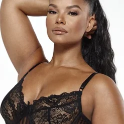 Fashion To Figure Dawn Mesh Stripe Bodysuit