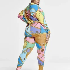 Fashion To Figure Bianca Chain Print Colorblock Jumpsuit -Pleasures SHOP x f084b5f9 489b 45dd b288 e1b6fb3afeeb