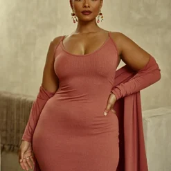 Fashion To Figure FTF Essentials - Midi Length Slip Dress -Pleasures SHOP x f0bc9552 618f 4687 9fd9 36d04809c392