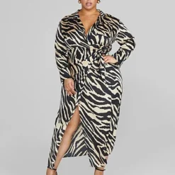 Fashion To Figure Rachel Zebra Print Maxi Dress