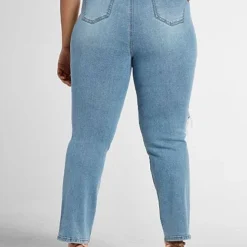 Fashion To Figure High Rise Blowout Straight Leg Jeans -Pleasures SHOP x f2846e6b 67d2 4531 833e cdf3809be0d7