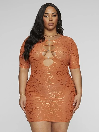 Fashion To Figure Jess Swirl Print Swim Cover-up 4 Fashion To Figure Jess Swirl Print Swim Cover-up - Image 4