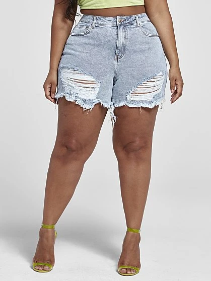 Fashion To Figure High Rise Cutoff Denim Shorts 4 Fashion To Figure High Rise Cutoff Denim Shorts - Image 4