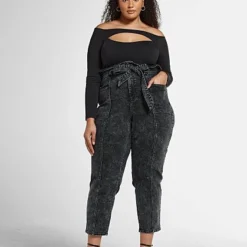 Fashion To Figure Black Wash High Rise Paperbag Waist Jeans -Pleasures SHOP x f37280f1 9ca7 46cf b23d 10794d4cc512
