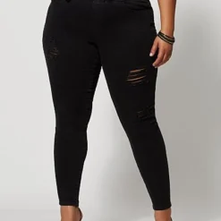 Fashion To Figure Black High-Rise Destructed Jeggings - Tall Inseam -Pleasures SHOP x f410bd9b fcf2 4e10 9848 f4351cc27702