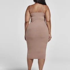 Fashion To Figure FTF Essentials - Midi Length Slip Dress -Pleasures SHOP x f42f37b3 8927 40a7 b2e7 052cae390b1c