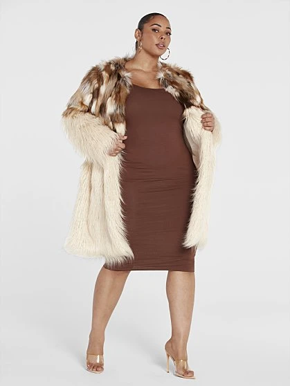 Fashion To Figure Lisa Mixed Faux Fur Coat 4 Fashion To Figure Lisa Mixed Faux Fur Coat - Image 4