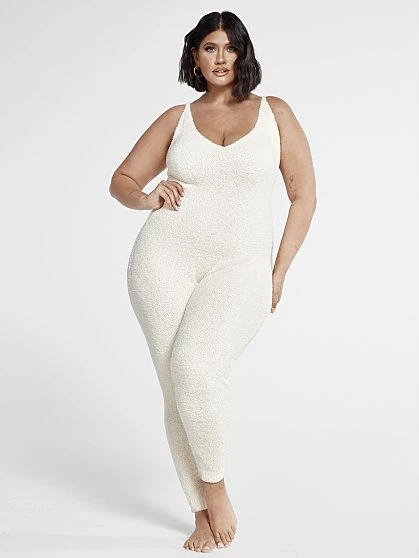 Fashion To Figure The Cuddle Jumpsuit In Ivory 2 Fashion To Figure The Cuddle Jumpsuit In Ivory - Image 2