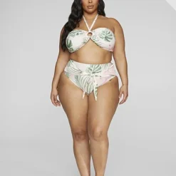 Fashion To Figure Nani Halter Tropical Print Bikini Top