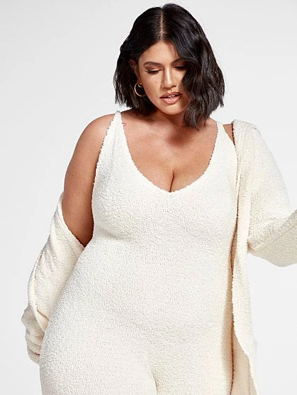 Fashion To Figure The Cuddle Jumpsuit In Ivory 4 Fashion To Figure The Cuddle Jumpsuit In Ivory - Image 4