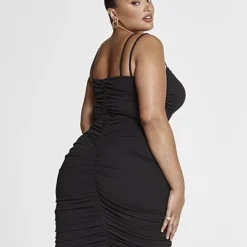 Fashion To Figure Olga Ruched Bodycon Dress -Pleasures SHOP x f603f005 77ae 4f65 8430 86e18fa38283