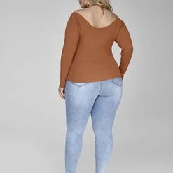 Fashion To Figure Malika Halter Strap Ribbed Knit Sweater