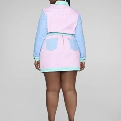 Fashion To Figure Alicia Denim Colorblock Skirt