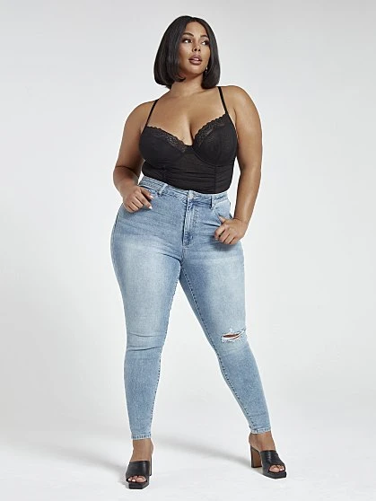 Fashion To Figure Medium Wash High Rise Skinny Jeans 2 Fashion To Figure Medium Wash High Rise Skinny Jeans - Image 2